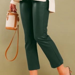 Tuckernuck Green Leather Ashford Pants, S